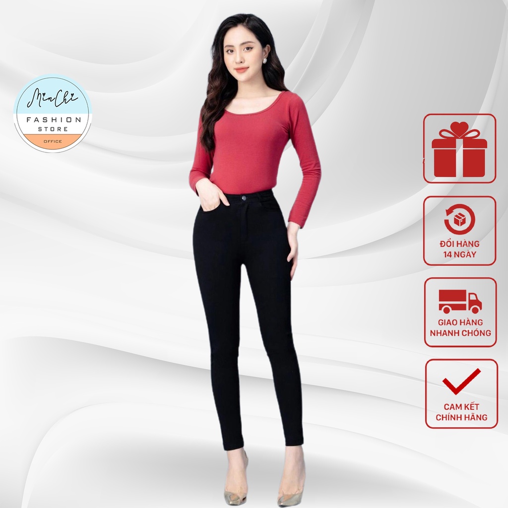 Quần Tregging Cạp Cao Nữ Minchi Chất Umi Hàn Co Giãn 4 Chiều Legging Nữ Khóa Giữa Cao Cấp Hàng Việt Nam Xuất Khẩu (VNXK)