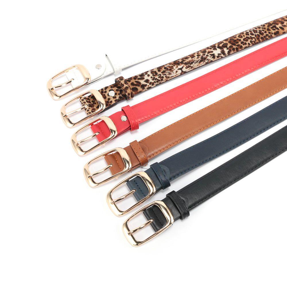 Mxgoods Hàng Mới Về Thắt Lưng Da Giả Khóa Kim Loại Sáu Màu Sắc Phổ Biến Thời Trang Đẹp/Nhiều Màu Cho Nữ