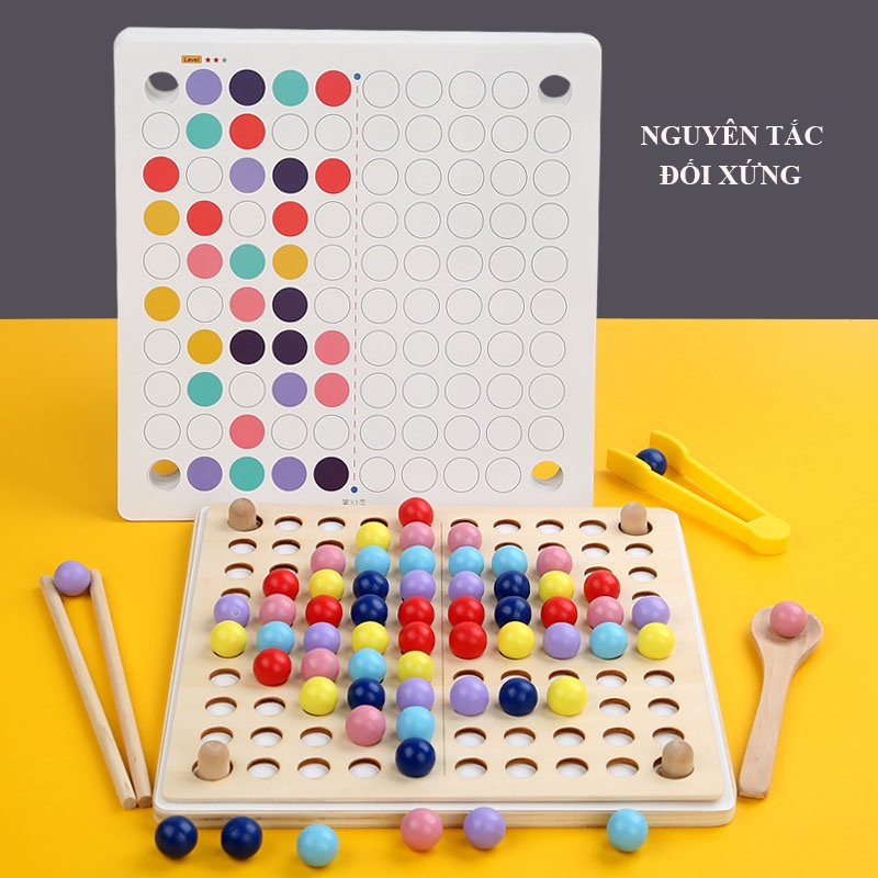 Đồ chơi giáo dục tương tác gắp bi đối xứng – nhận thức sớm montessori cho trẻ