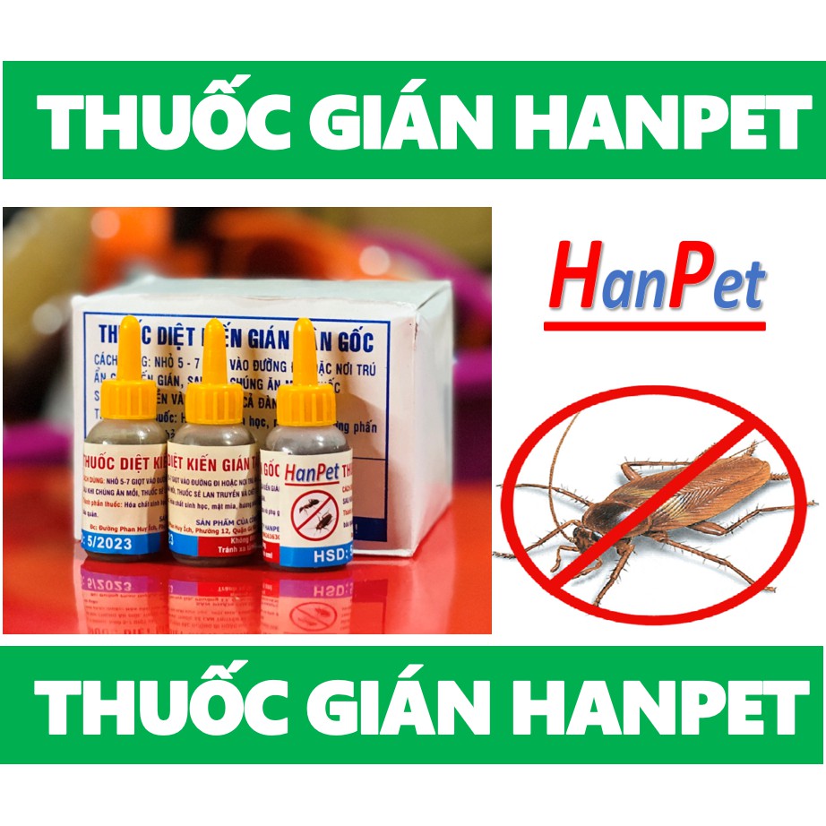 Hanpet.GV- (Lọ 10ml ) Thuốc gián - dạng dung dịch diệt gián sinh học hoàn toàn không độc hại