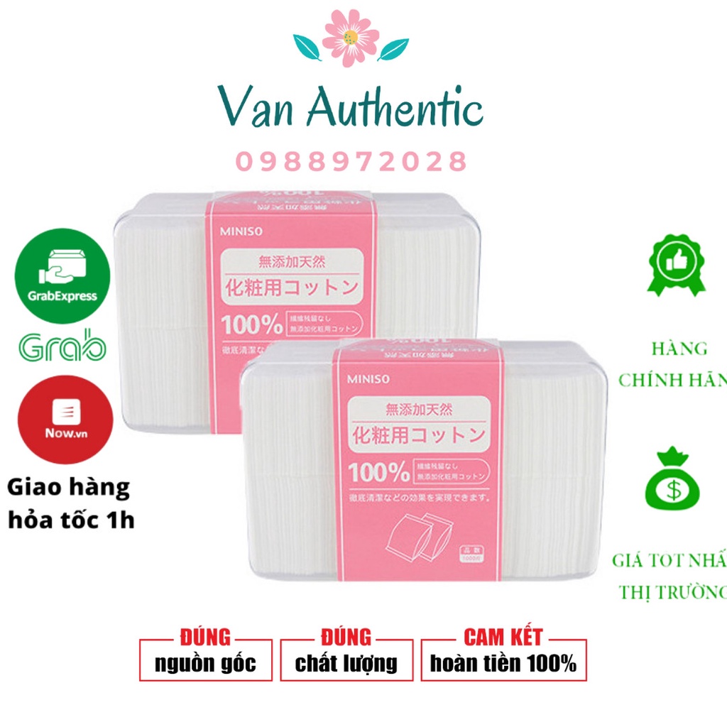 Hộp bông tẩy trang miniso 1000 miếng