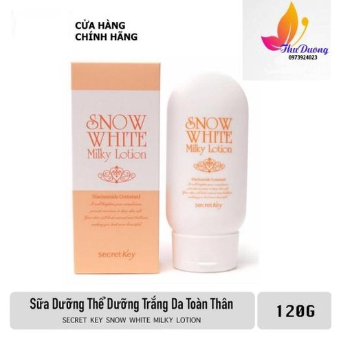 Kem Dưỡng Trắng Da Snow White Milky Lotion Secret Key 120g