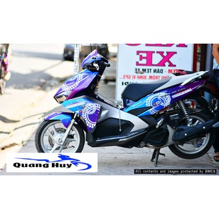 Tem trùm air blade xanh tím đời 2016-2019, độ team trùm ab dán phủ dàn áo xe xanh tím rẻ đẹp