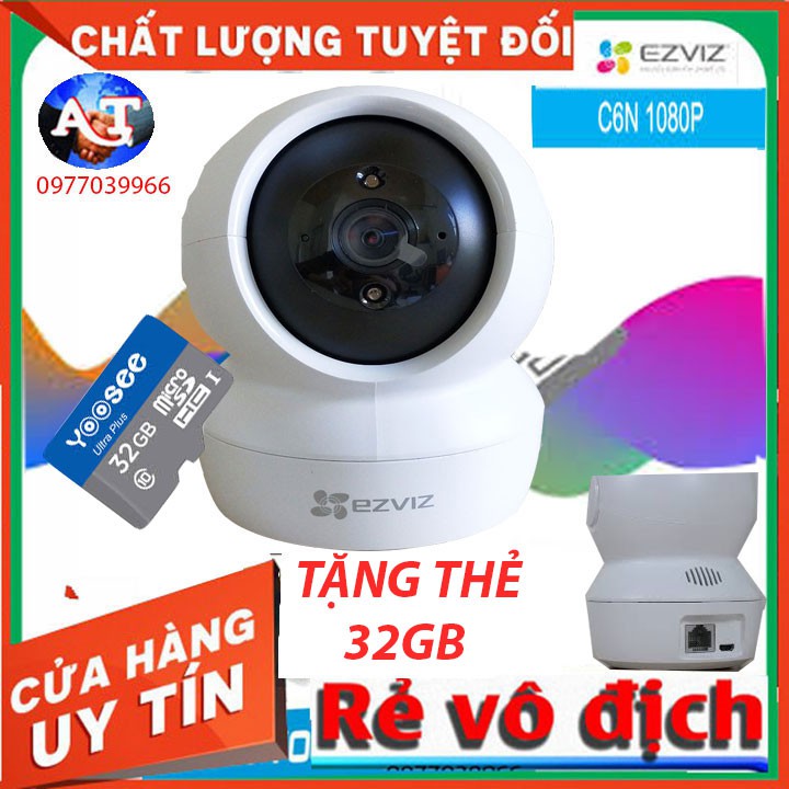 [kèm thẻ 32gb 64gb] camera giám sát ip ezviz c6n full hd 1080p chính hãng