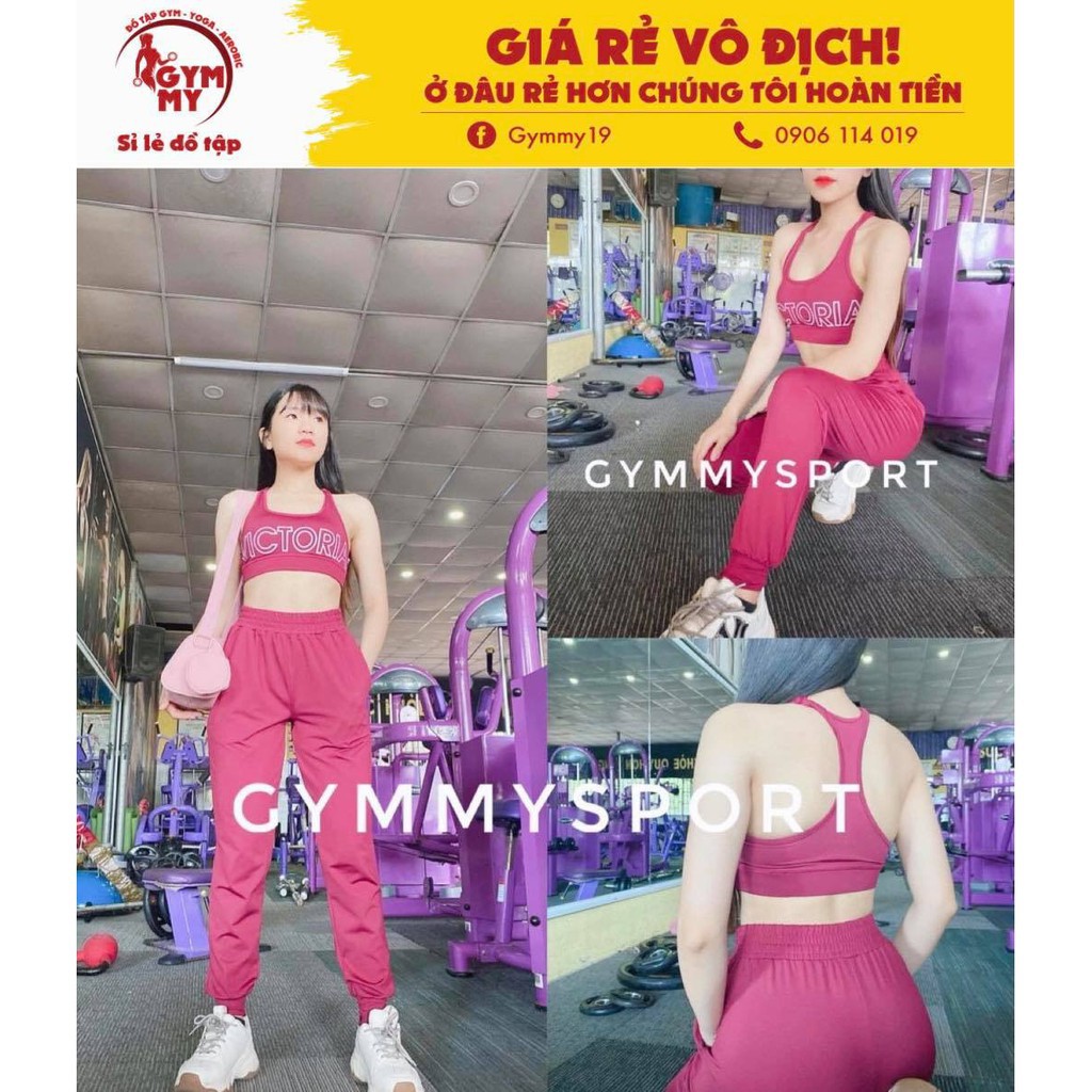 Quần áo yoga [Hàng xuất khẩu] Bộ Dài Vic Tập Gym - Yoga - Aerobic