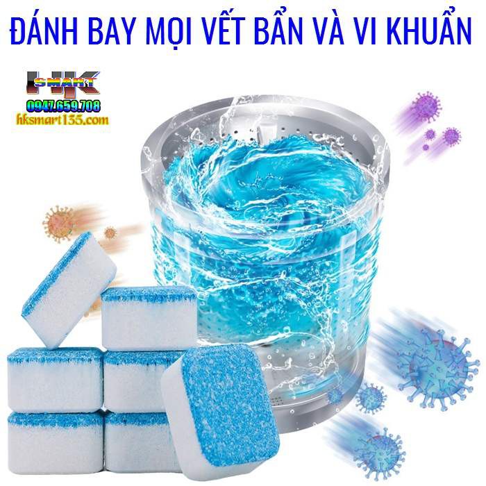 Sỉ 9k [Hộp 12 Viên] Viên Vệ Sinh Lồng Máy Giặt và Tẩy Chất Cặn Bẩn Lâu Ngày Hiệu Quả