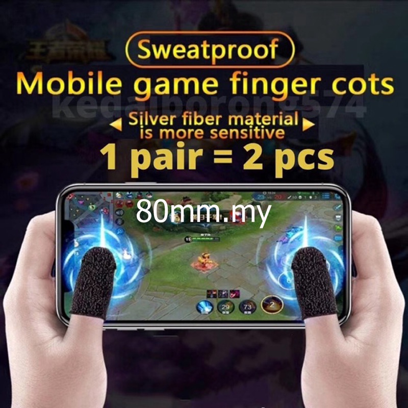 Set 2 vỏ bọc ngón tay chơi game trên điện thoại cảm ứng chống mồ hôi tiện dụng