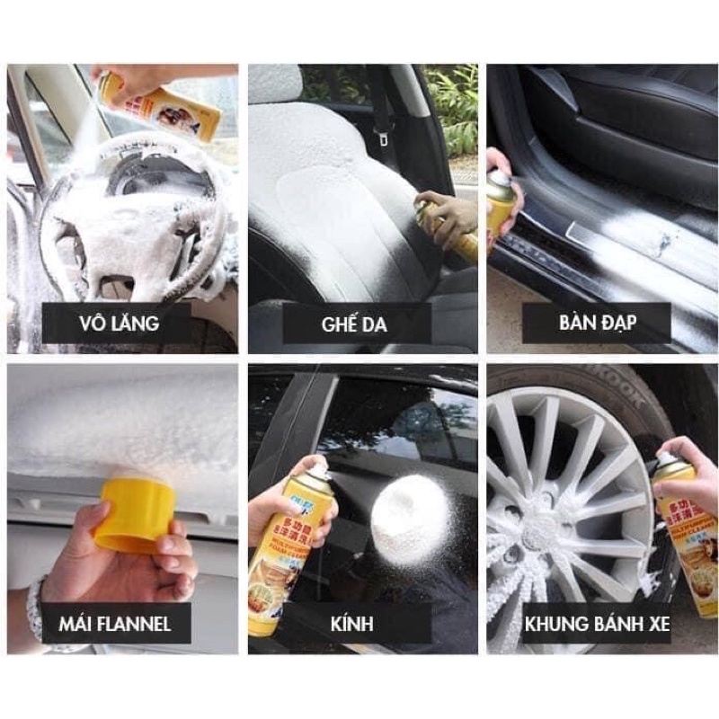 Chai xịt nội thất đồ da và nỉ tiện ích cho xe ô tô dùng dc cả ghế sopha ở gia đình