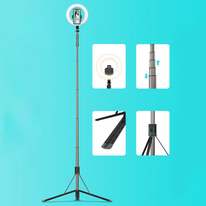Gậy Chụp Ảnh Selfie Có Đèn Led 8 Inch 1.6m | BigBuy360 - bigbuy360.vn