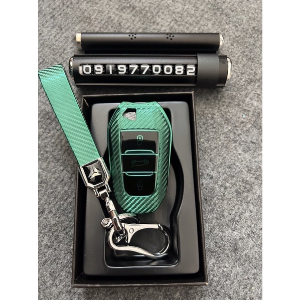 Ốp Chìa Khoá xe Peugeot 2008/3008/5008 màu xanh lá