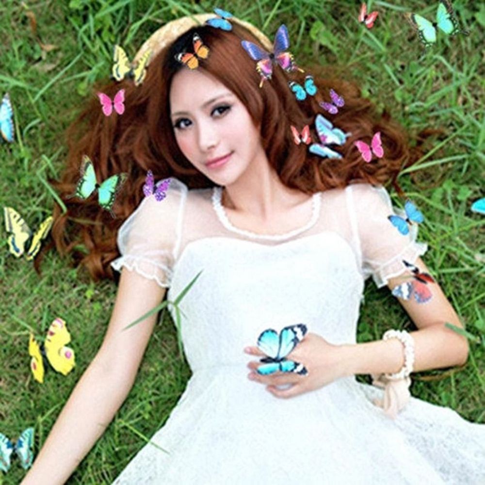 Bộ 5 kẹp tóc trang trí bướm nhựa nhiều màu sắc xinh xắn cho nữ