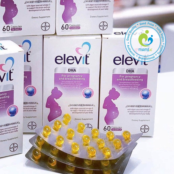 Vitamin tổng hợp (60v) cho phụ nữ sau sinh Elevit Breastfeeding/DHA, Úc