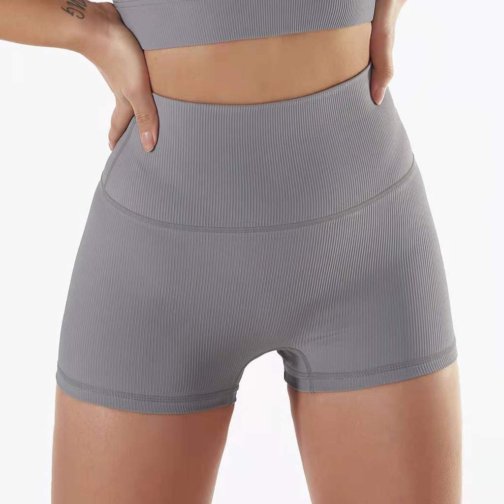 Quần short thể thao Hoppe Fumeng cạp cao có gân thời trang mới cho nữ
