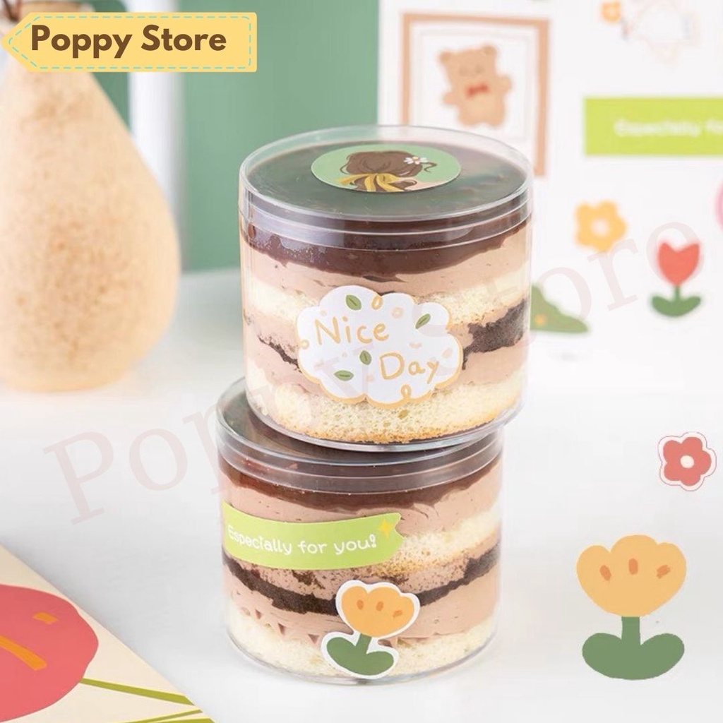 Decal, sticker dễ thương, trang trí hộp bánh, quà tặng - POPPY STORE