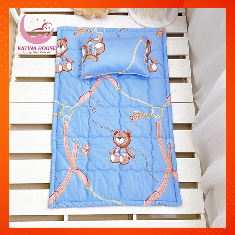 Bộ gối nệm cho bé đi học ,nhiều kích cỡ, vải Tencel cực mềm mát, họa tiết đáng yêu