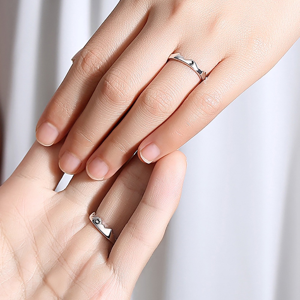 Aaron1 Nhẫn Đồng Hình Mặt Trăng / Mặt Trời Thời Trang Cho Cặp Đôi