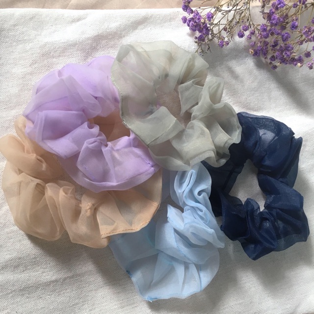 Chun buộc tóc VOAN một màu tối giản - SCRUNCHIES BASIC siêu sang - Phụ kiện tóc thời trang độc lạ -Quà tặng sinh nhật