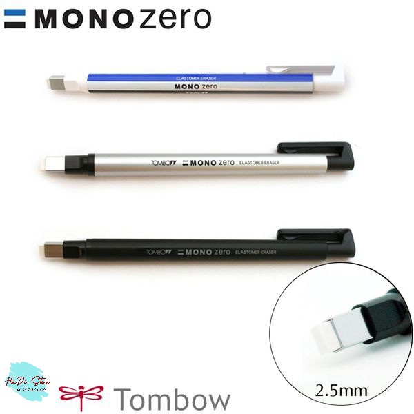 [HADI] Bút gôm bấm/Ruột gôm refill TOMBOW MONO ZERO đầu dẹt (Mã SP:TB-G-MoZeDet;TB-R-MoZeDet)