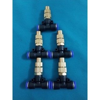 Béc phun sương đồng ren trong 13mm tưới lan kèm nối nhanh chữ T ϕ 8mm