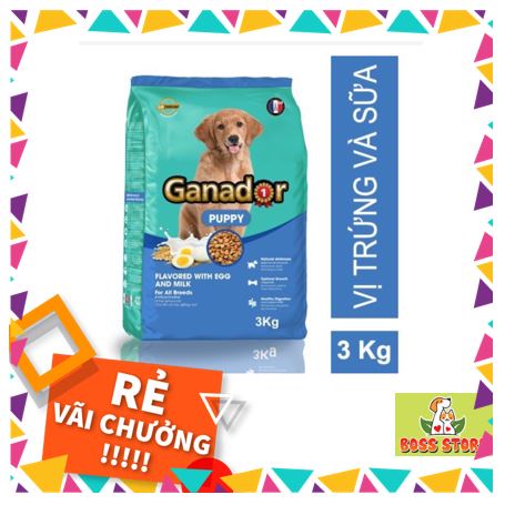 Ganador Adult Puppy-Eggs&amp;milk - Thức ăn chó nhỏ vị trứng sữa 3kg-Thương Hiệu Từ Pháp