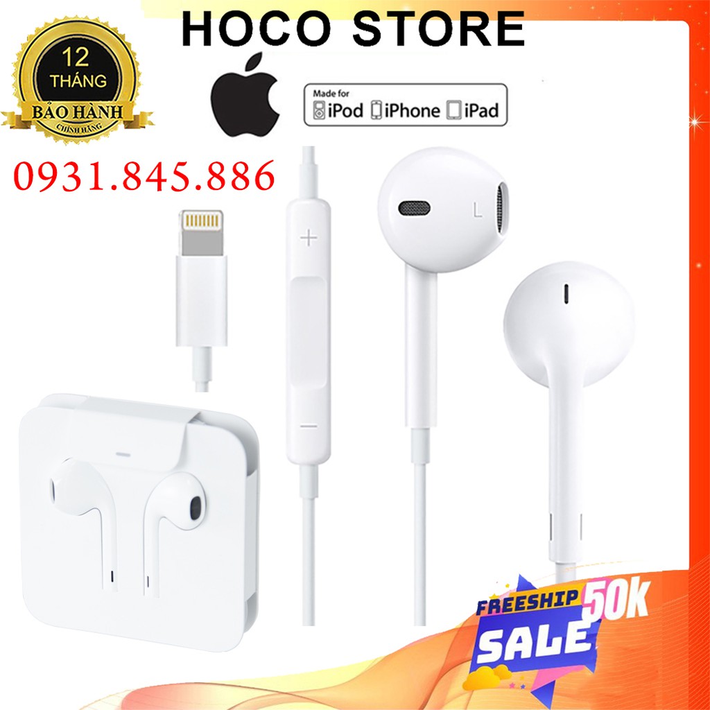 ⚡NowShip BH 12T⚡ TAI NGHE ÂM THANH HAY ZIN IPhone Dây 1.2 m Cổng Lightning 5 6 s 7 8 Plus X XR Xs Max 11 ProMax 12 IPad