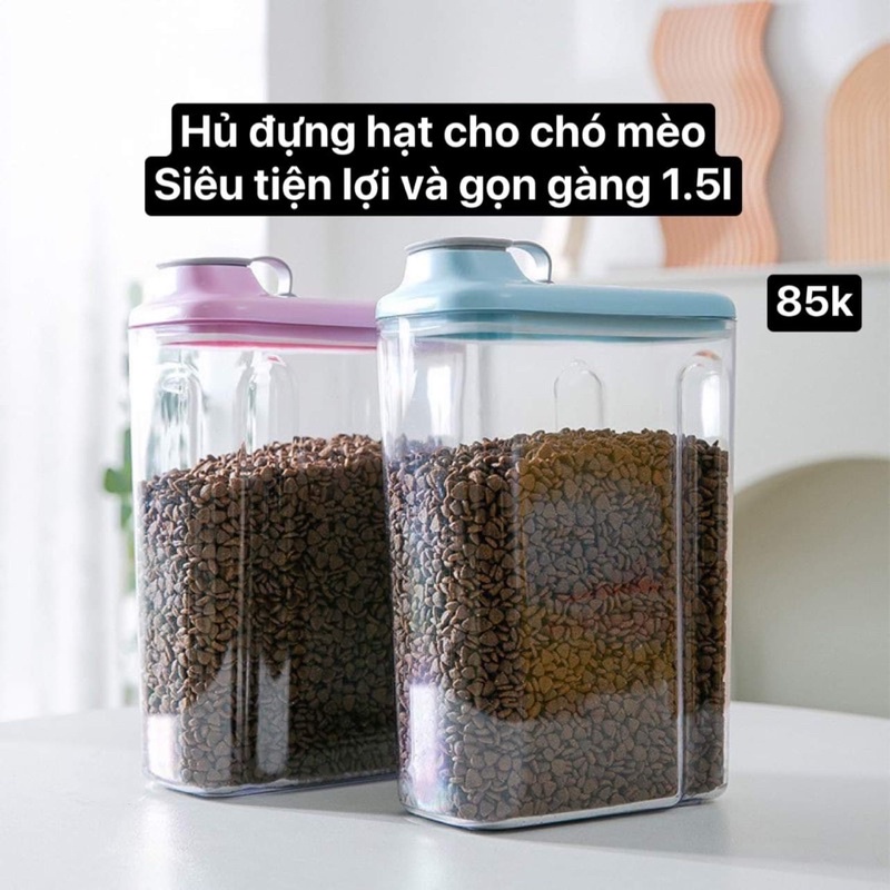 bình đựng hạt cho chó mèo 1.5l