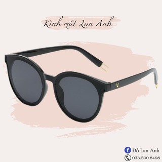 Kính Mát Nam Nữ Mắt Tròn, Gọng Chữ V Thanh Mảnh Dễ Đeo, Dễ Phối Đồ - LAT001