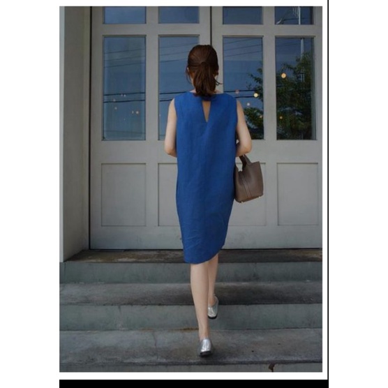 Váy linen dáng suông khoét lưng sang chảnh đủ size S đến XL 44-63kh