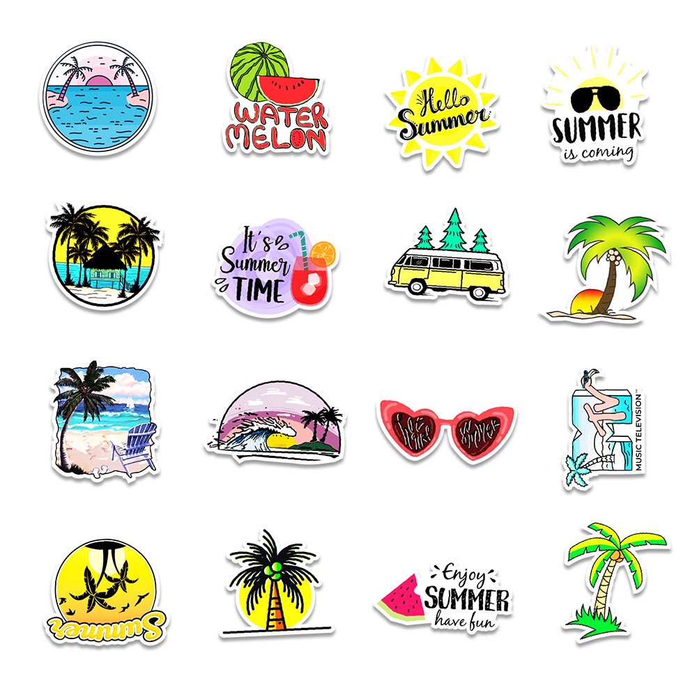 Set 20 sticker hình dán neon, graffiti chống nước dán sổ tay, bình nước, vali, mũ bảo hiểm, xe máy, ván trượt siêu hot