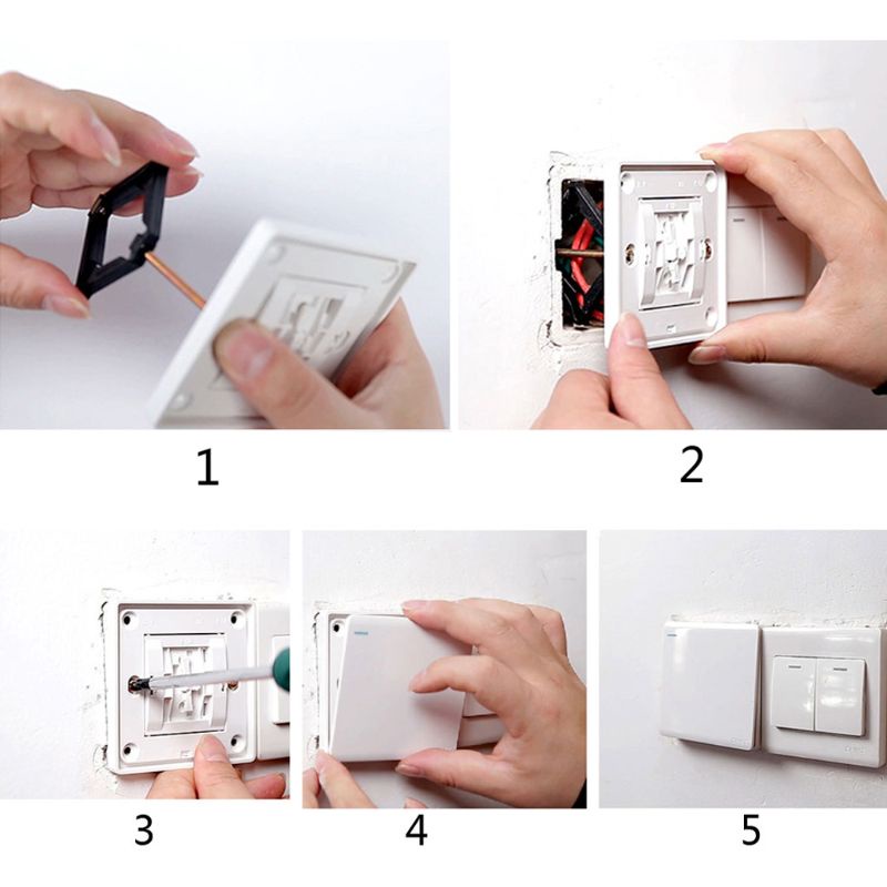 Set 4 Thanh Công Tắc Hỗ Trợ Sửa Chữa Băng Cát Sét 86mm Gắn Tường Có Thể Tái Sử Dụng