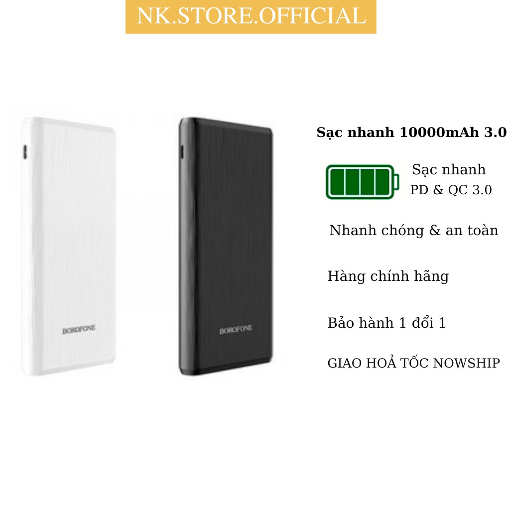 Pin Sạc Dự Phòng Borofone 10.000mAh PD-QC3.0 Chính hãng 1 Đổi !