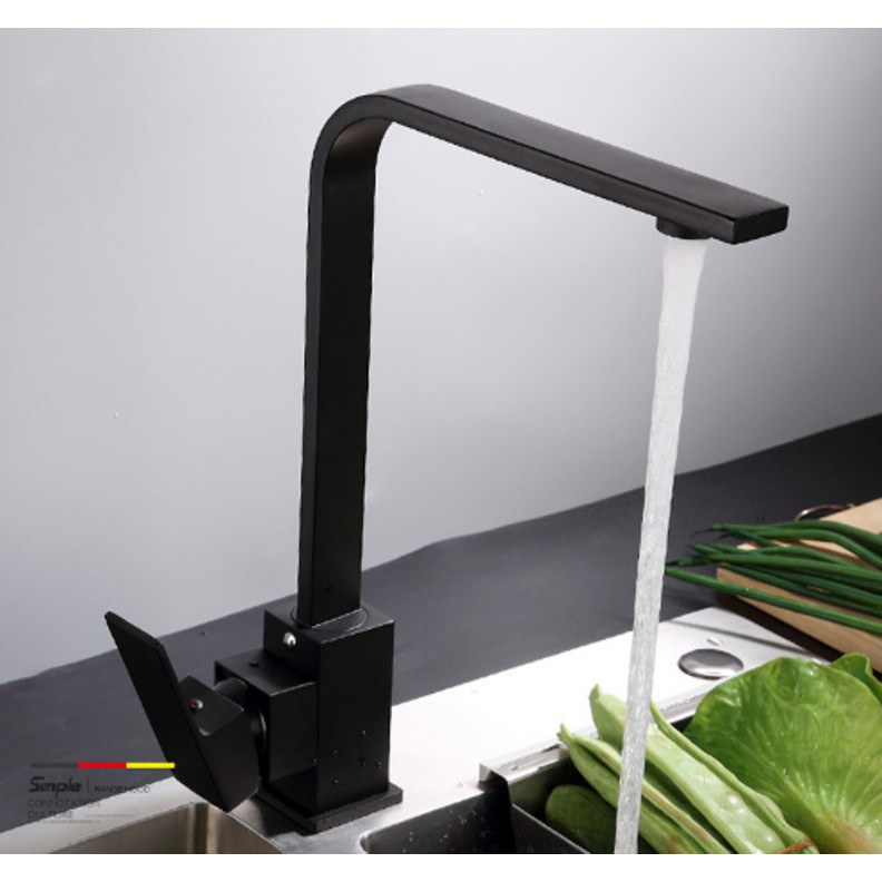 Vòi rửa bát  Inox 304 cao cấp - nóng lạnh, màu đen MS3A
