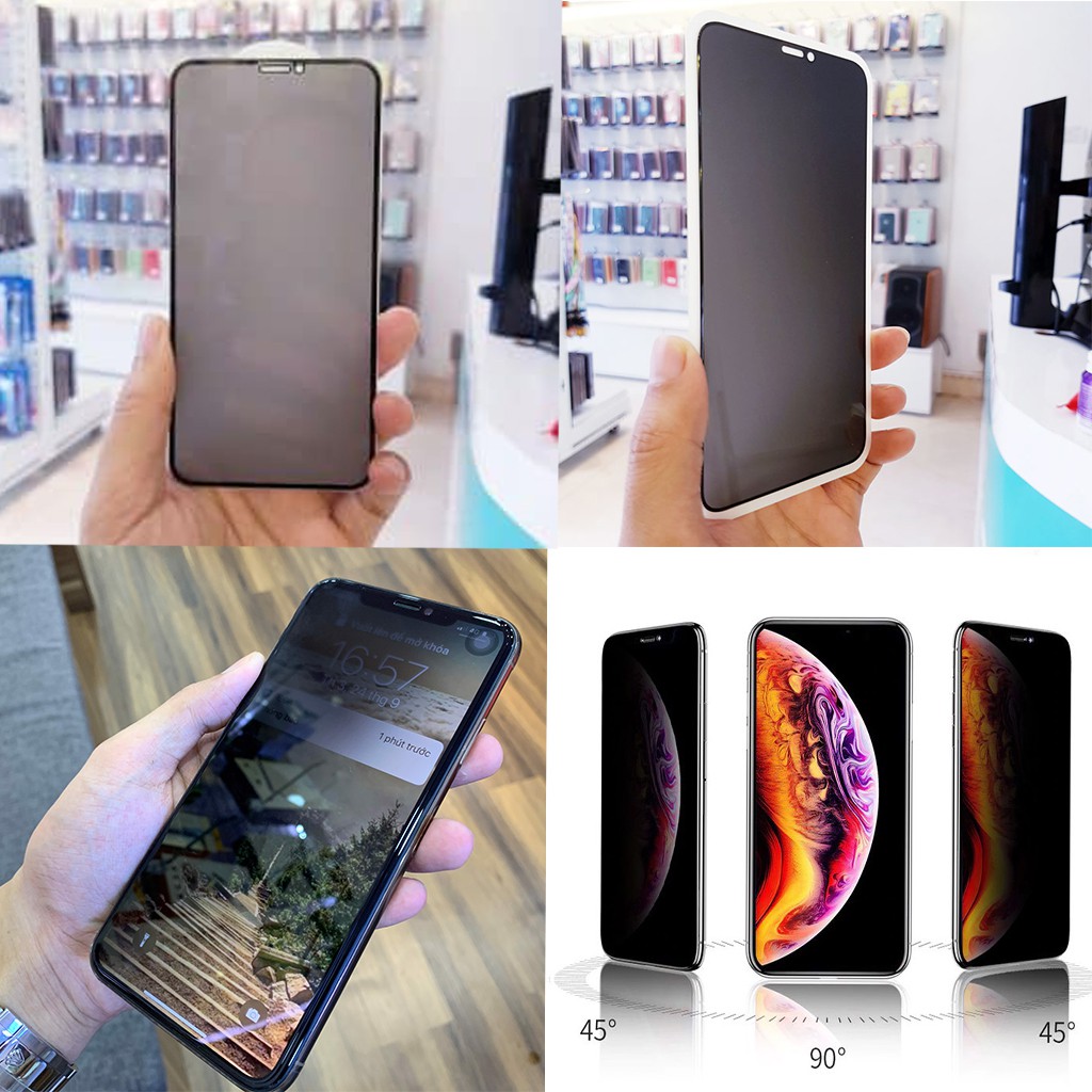 Kính Cường Lực Iphone Chống Nhìn Trộm 7 8 Plus X Xr Xsmax 11 Promax 12 12 Promax Full Màn [CNT Chấn Thiên]