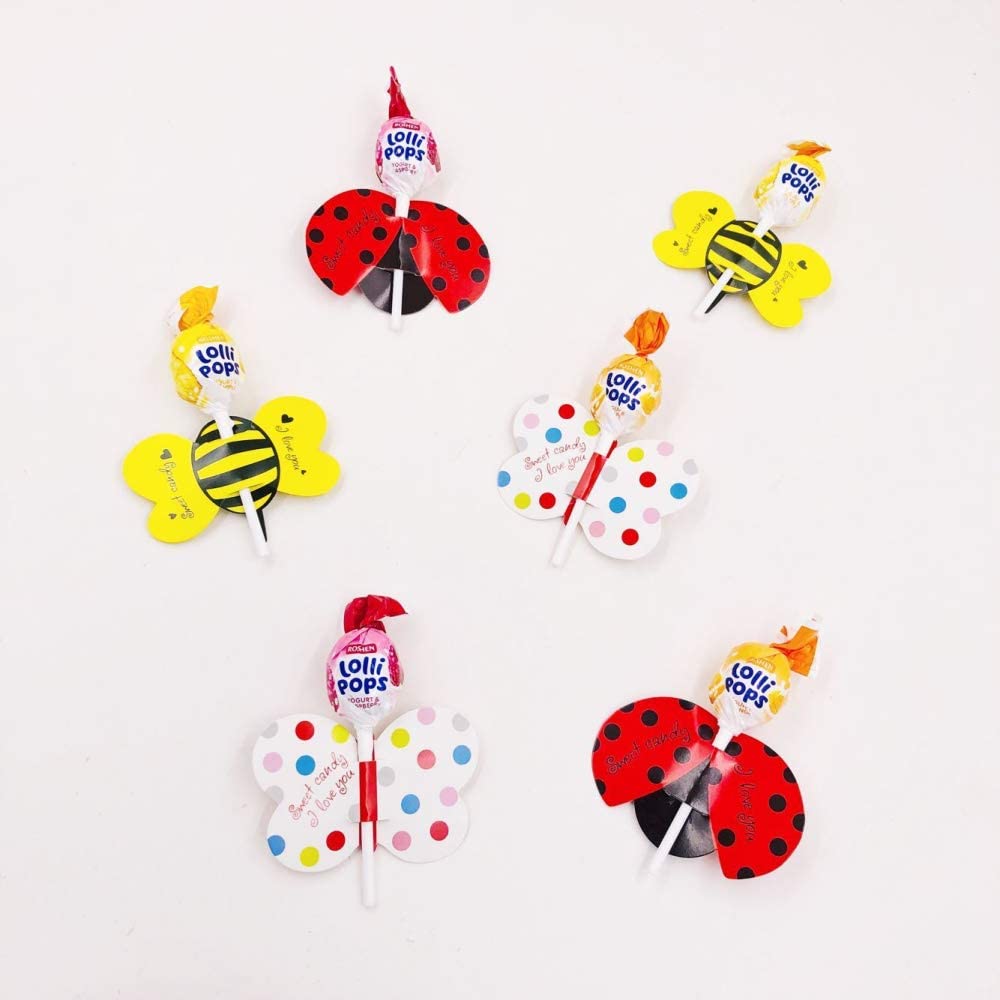 Set 50 Thẻ Giấy Trang Trí Kẹo Lollipop