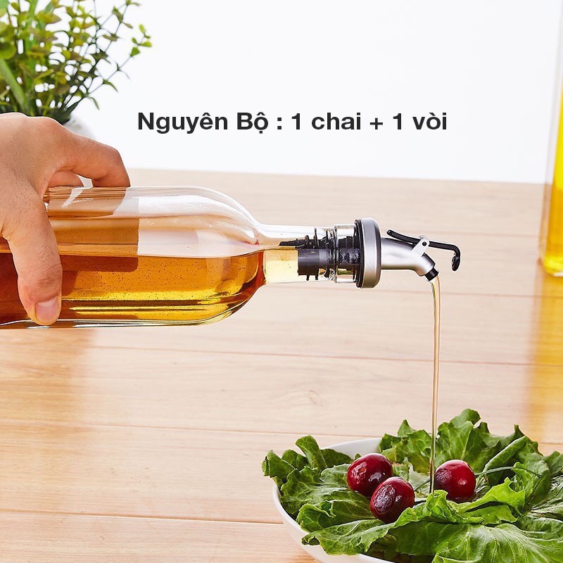 Chai đựng gia vị - Chai đựng dầu oliu - Chai thủy tinh đựng gia vị có vòi 500ML - MiuMiu Mart