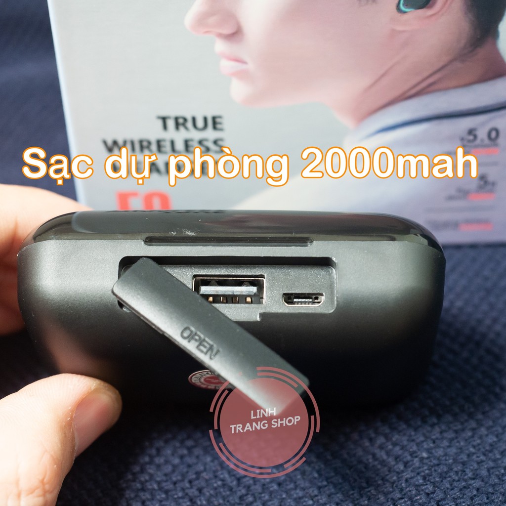 Tai Nghe Bluetooth Amoi F9 Pro 5.0, Hỗ Trợ Sạc Dự Phòng 2000mah (Bảo Hành 3 Tháng)