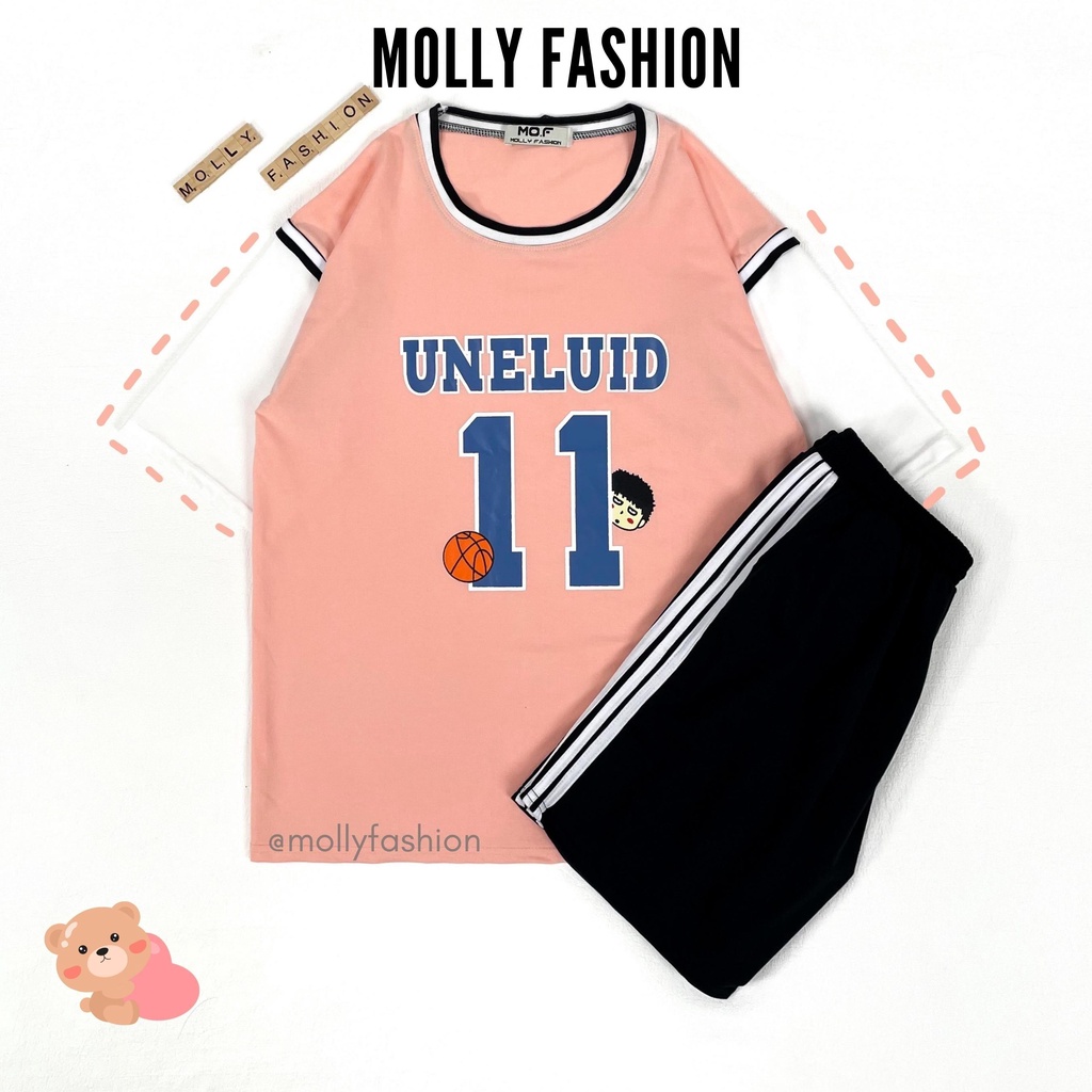 Set Đồ Bộ Bóng Rổ Nam Nữ UNELUID 11 phong các Ulzzang, Phom Unisex Freesize Molly Fashion
