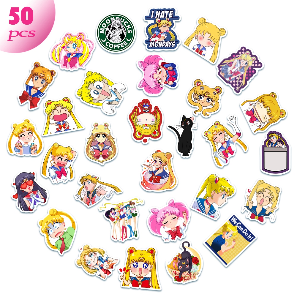 Set 50 Unique Sailor Moon Decorative Stickers