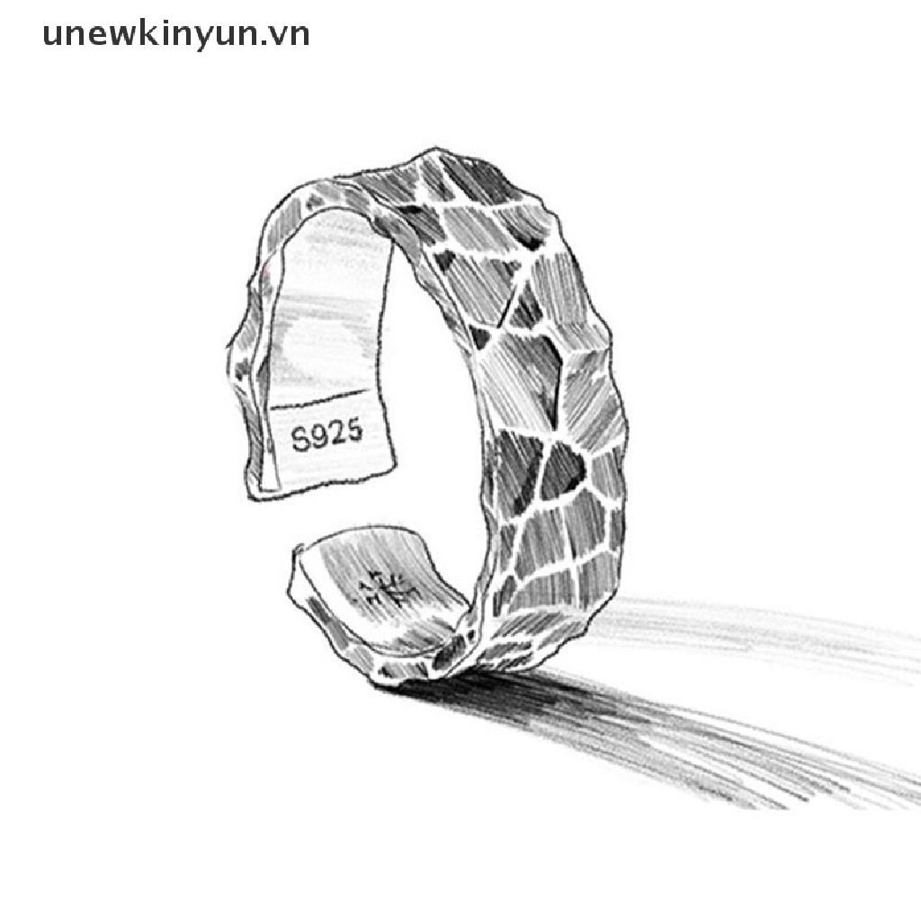 Nhẫn Bạc Thái Không Gây Dị Ứng Có Thể Điều Chỉnh Phong Cách Retro Cho Nam