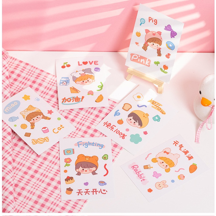 Miếng dán nhiều kiểu tùy chọn đáng yêu dùng trang trí sổ tay / điện thoại / cốc nước