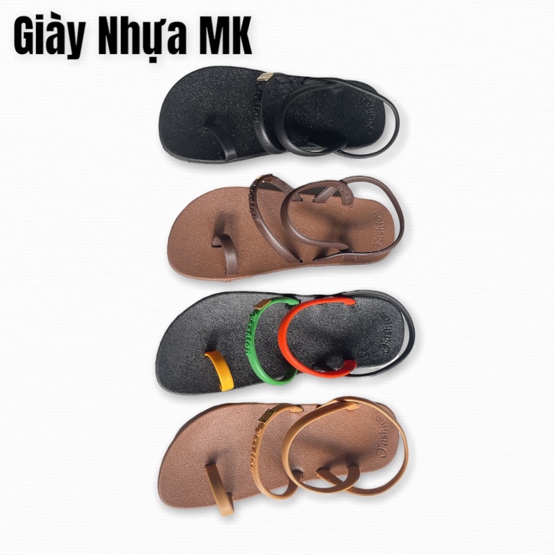 Giày Sandal nữ đi mưa xỏ ngón 2 dây ngang siêu êm siêu bền mang đi học đi làm đi chơi - GL039