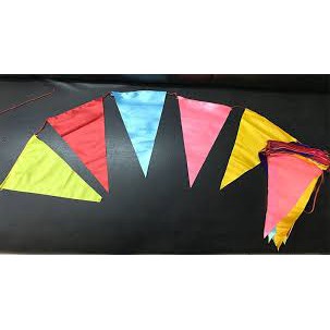 [XẢ KHO] Combo 10 Cuộn Cờ Dây Cờ Đuôi Nheo Trang Trí Chất Liệu Sa Tanh Cỡ To Cờ Tam Giác Cho Lễ Hội