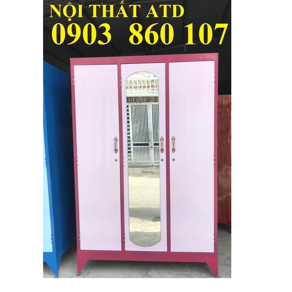 Tủ sắt quần áo 3 cánh giá rẻ - tủ sắt dày dặn loại 1 hcm bình dương