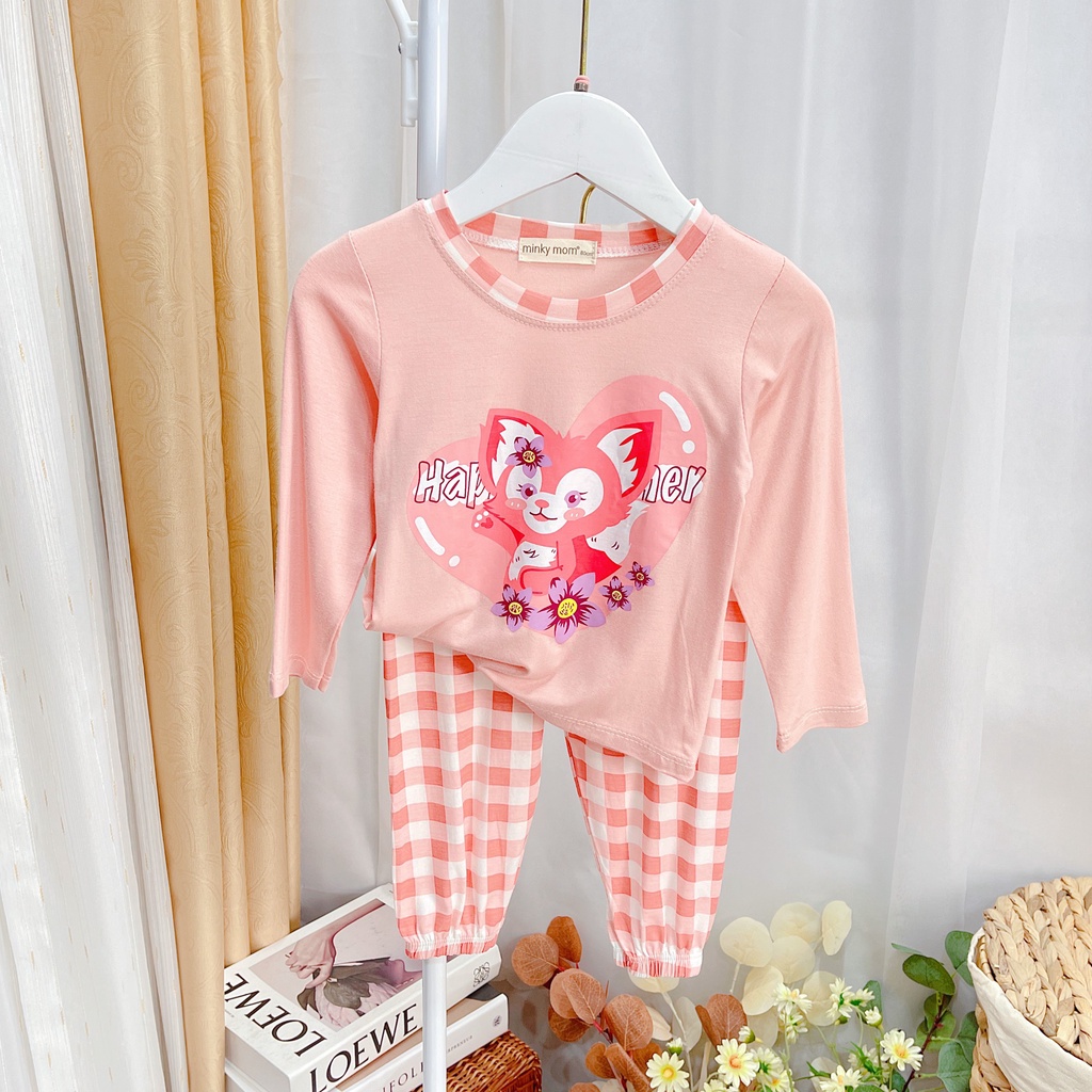 Bộ Cotton Dài Tay Cho Bé  Bộ Thu Đông Dài Tay Minky Mom SỌC VOI Cho Bé Trai Bé Gái