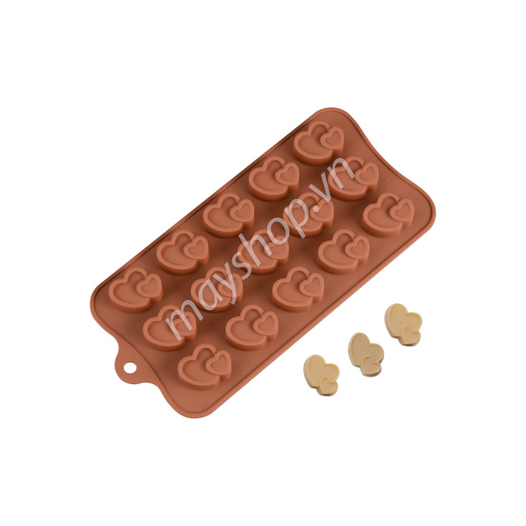 Khuôn Silicone 15 tim đôi