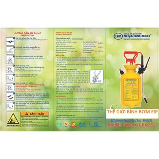 Bình Bơm phun xịt tưới nước BÌNH MINH 5 LÍT