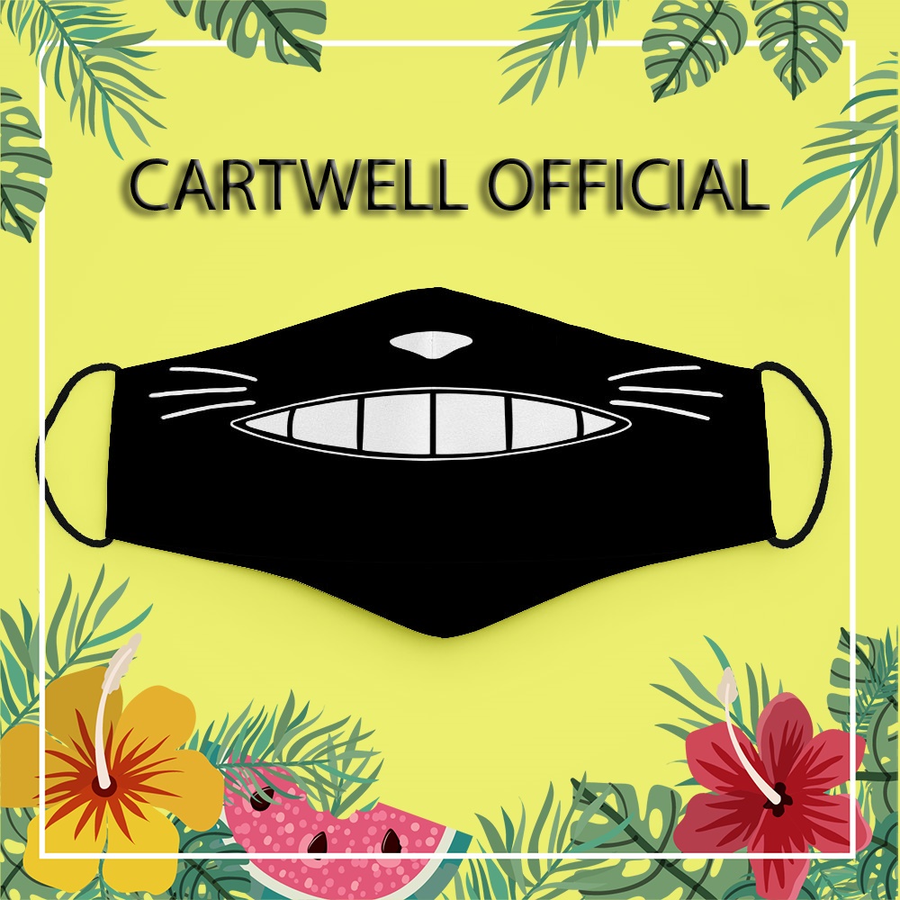 Khẩu trang cute cho bé hoạt hình dễ thương đáng yêu thú cưng Hình Vẽ DRAWN CARTWELL dây đeo mềm ngăn bụi mịn dành cho na