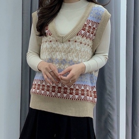 Áo gile len nữ thổ cẩm dáng rộng thu đông hottrend 2021 A453 Noiyxanh nội y xanh chất len quảng châu