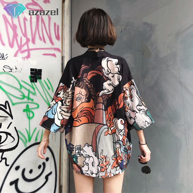 🌈Available🌈Áo Kimono ngắn tay dáng rộng phong cách cổ trang cho nam nữ | BigBuy360 - bigbuy360.vn