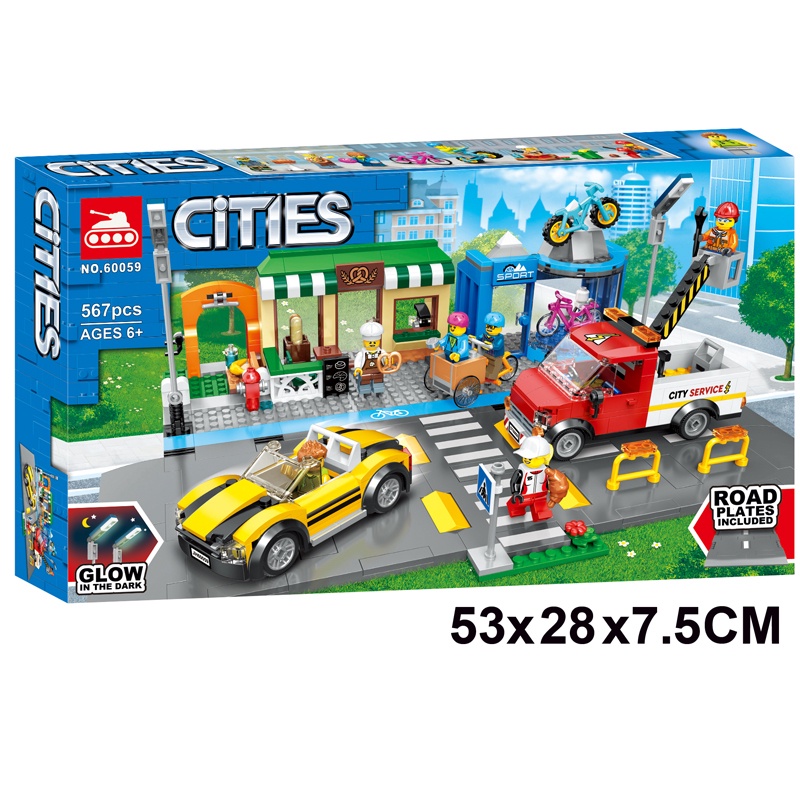 Non lego Ctiy Bela Lari Tank 60059 Đồ chơi lắp ráp xếp mô hình minifigures khu phố mua sắm 567 mảnh ghép